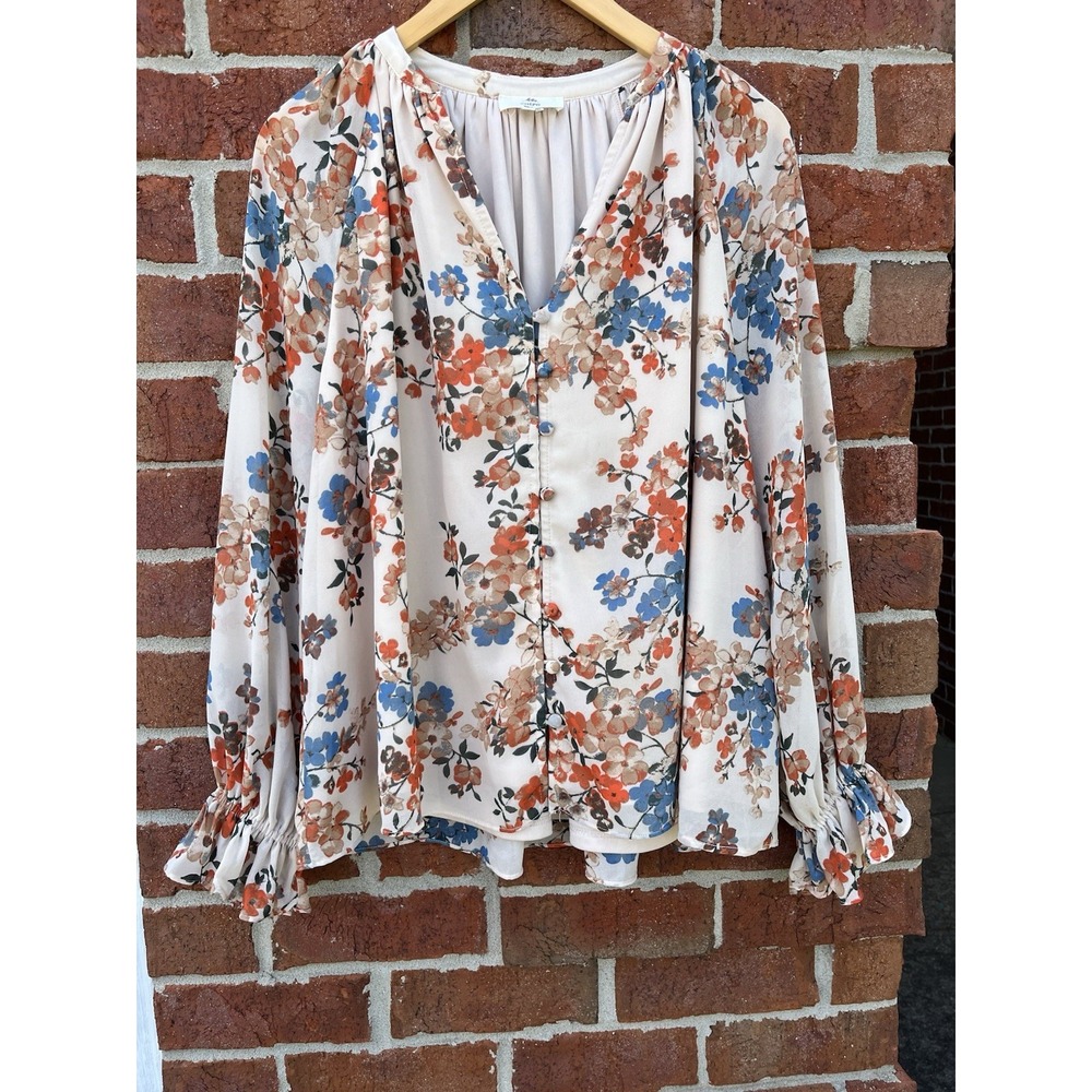 Entro floral print blouse Woman's S Boho Cottage core Feminine Fairy Work